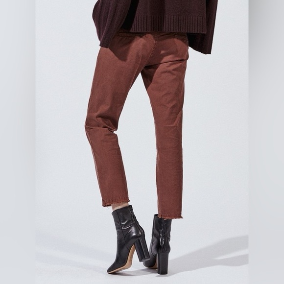 Nili Lotan 4 Rust Brown East Hampton Pants Slim Fit Ankle Trouser Raw Hem $345 - Picture 10 of 12
